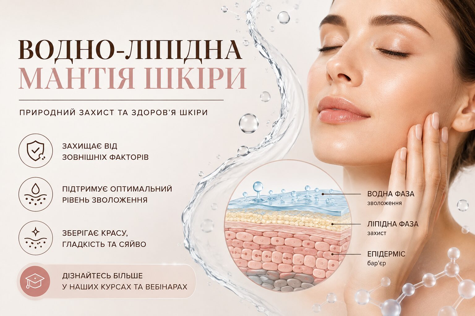 Водно-ліпідна мантія шкіри: чому вона така важлива для здоров’я та краси?
