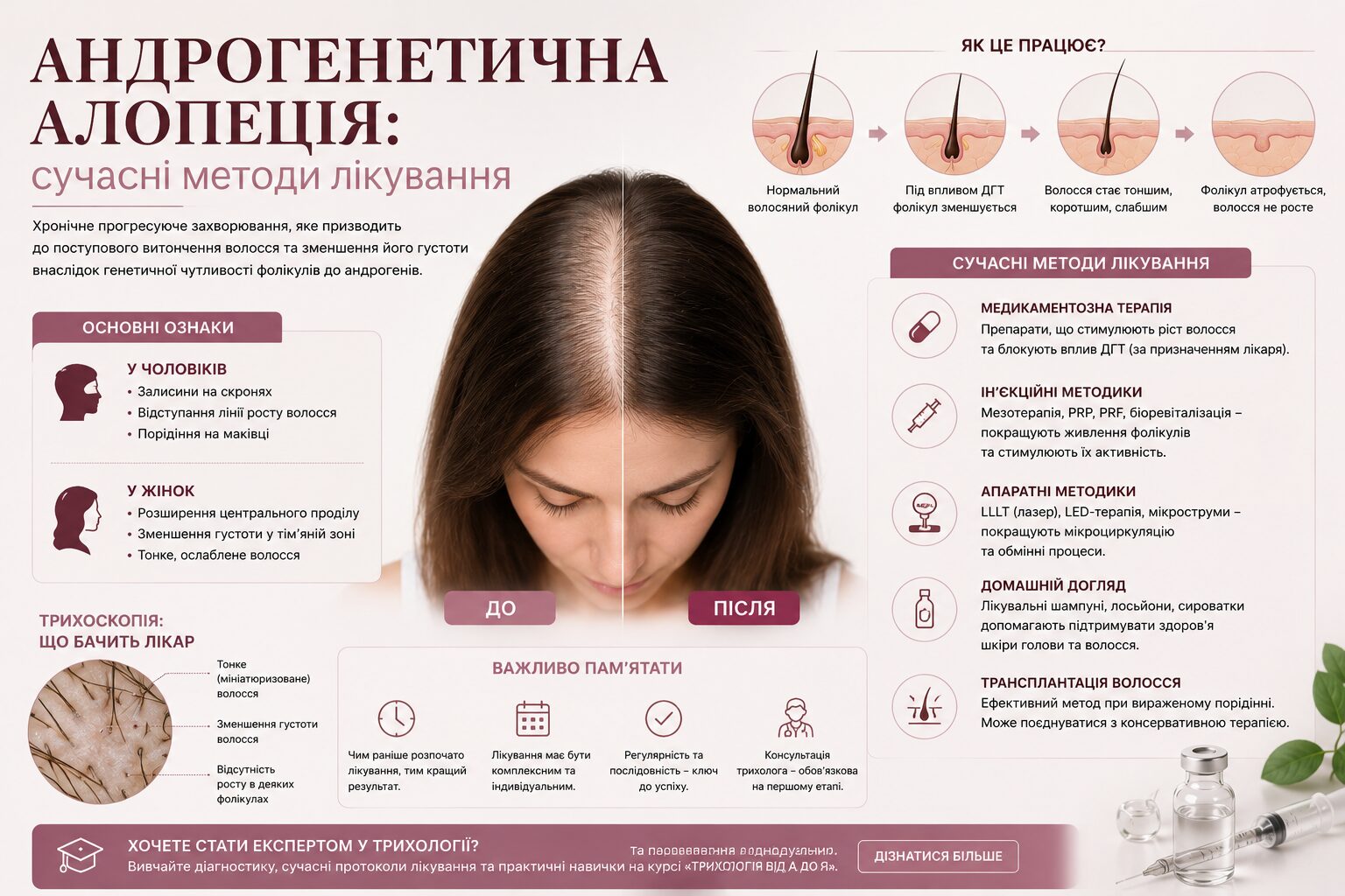 Андрогенетична алопеція: сучасні методи лікування